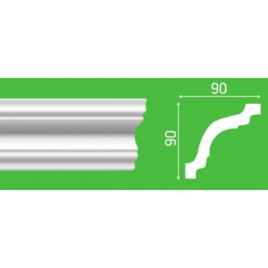 Плинтус потолочный LP-S18 90*90*2000 мм