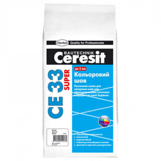 Затирка Церезит (Ceresit) СЕ 33 белая 2 кг
