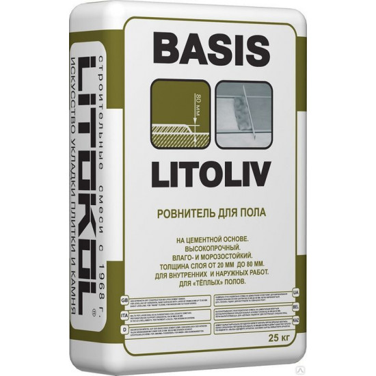 Ровнитель для пола Litokol Litoliv Basis (25 кг)
