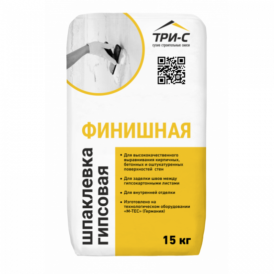 Шпаклевка гипсовая Три-С 15кг финишная