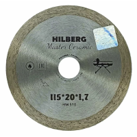 Диск алмазный отрезной сплошной Master Сeramic 115х20 мм Hilberg HM510