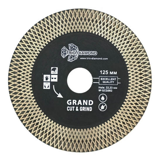 Диск алмазный отрезной Турбо серия Grand Cut & Grind 125х22.23 мм GCG002