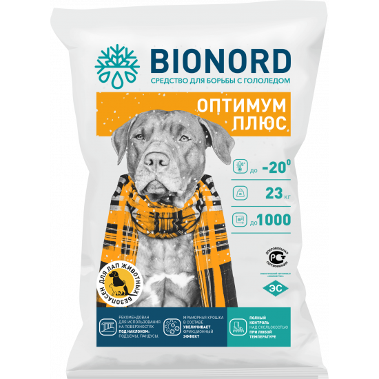 BIONORD ОПТИМУМ ПЛЮС противогололедный реагент 23 кг