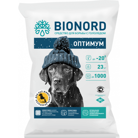 BIONORD ОПТИМУМ до -20°С 23 кг противогололедный реагент