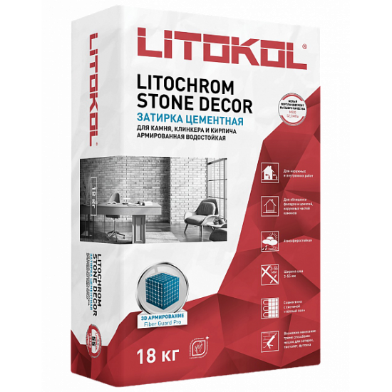 Затирка цементная LITOCHROM STONE DECOR SD400 белый 18 кг