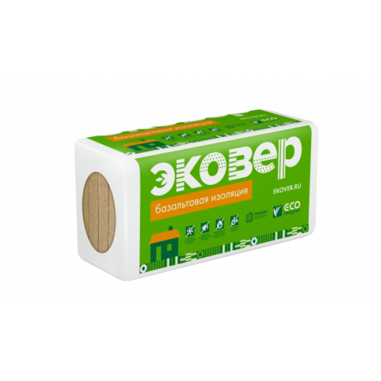 Утеплитель ЭКОВЕР ЭКОФАСАД Стандарт 1000х600х50 мм 8 шт. 4.8 м2. 0.24 м3 (110 кг/м3)