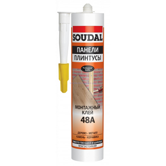Клей для стеновых панелей и плинтусов каучуковый SOUDAL 48А 300мл