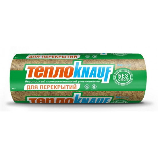 Утеплитель ТеплоКНАУФ для ПЕРЕКРЫТИЙ Термо Ролл 040 (7380х1220х50 мм)х2, 18 м2, 0,9 м3
