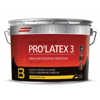 Краска латексная PARADE E3 ProLatex 3, матовая, база А, 2,7 л Краска латексная PARADE E3 ProLatex 3, матовая, база А, 2,7 л
