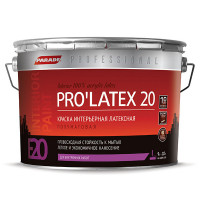 Краска латексная PARADE E20 ProLatex 20, полуматовая, база А, 9 л