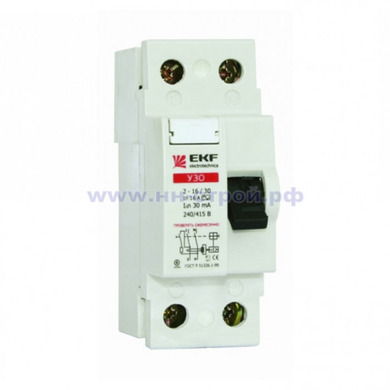 УЗО 2P 25А 30mA EKF Basic